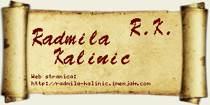 Radmila Kalinić vizit kartica